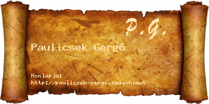 Paulicsek Gergő névjegykártya